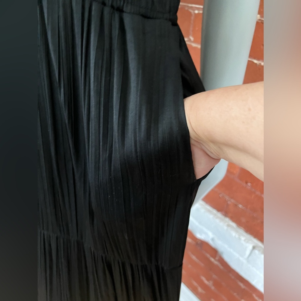 Anthropologie Black Maxi Tiered V‑Neck Dress - Picture 11 of 16